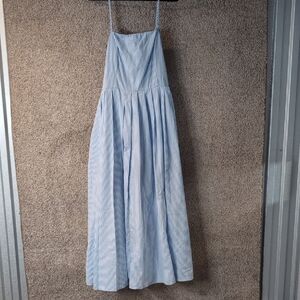 Chic Blue and White Striped Dress